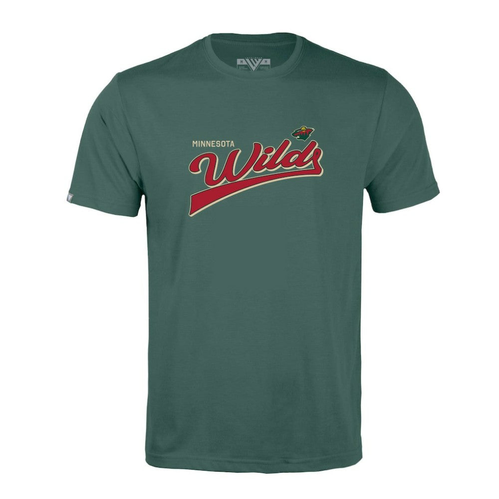 Minnesota Wild Levelwear Richmond Retro Script T-Shirt - Green | NHL on sale
