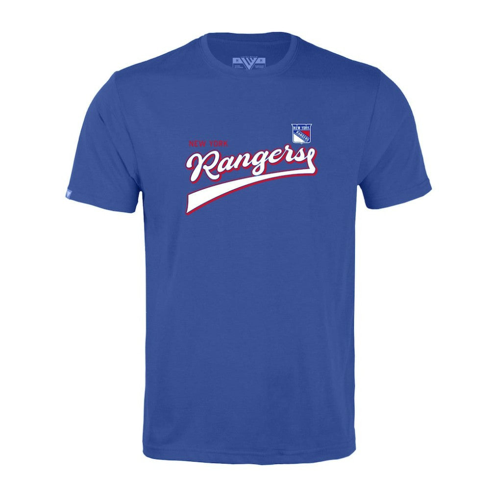 New York Rangers Levelwear Richmond Retro Script T-Shirt - Blue | NHL sale