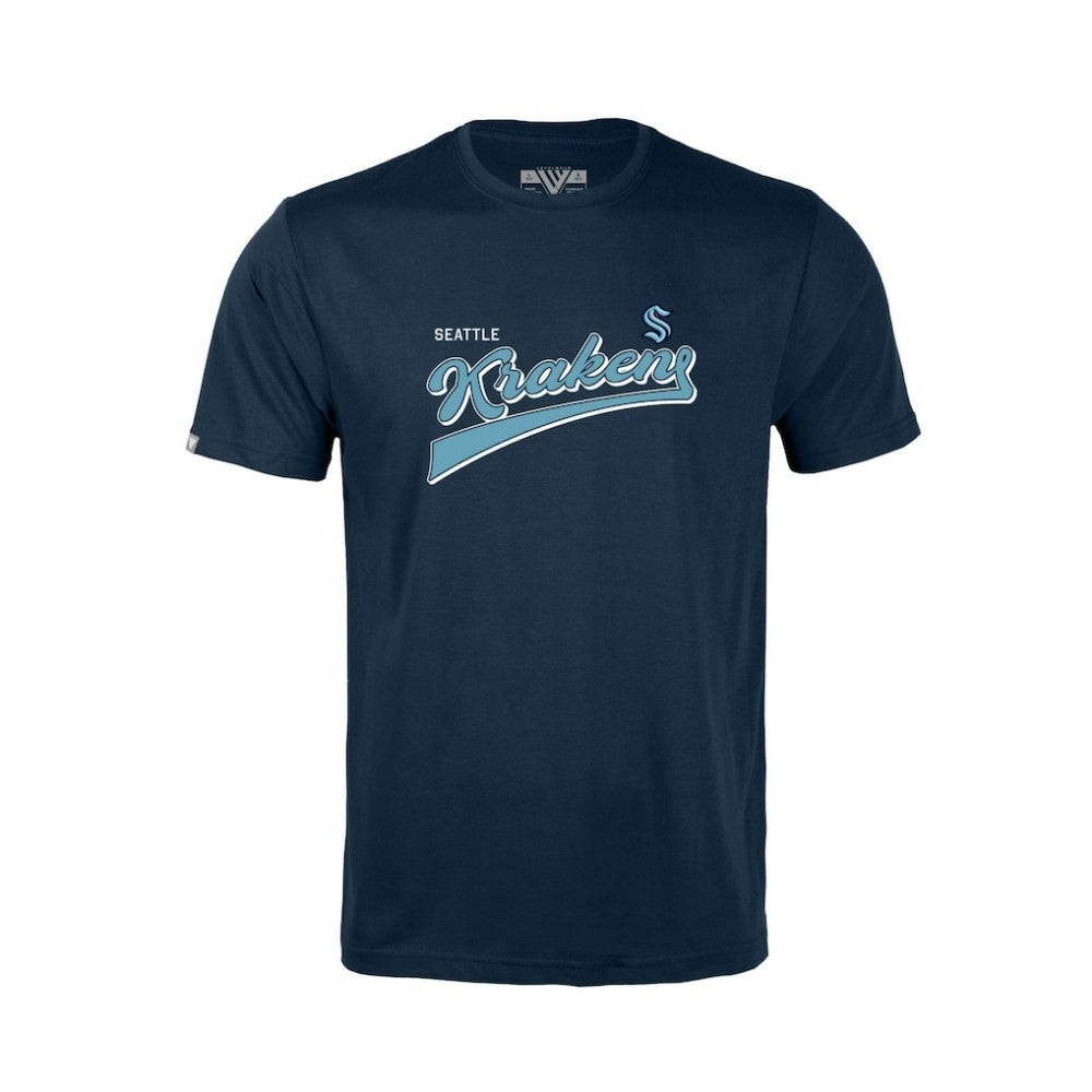 Seattle Kraken Levelwear Youth Little Richmond Retro Script T-Shirt - Deep Sea Blue | NHL sale
