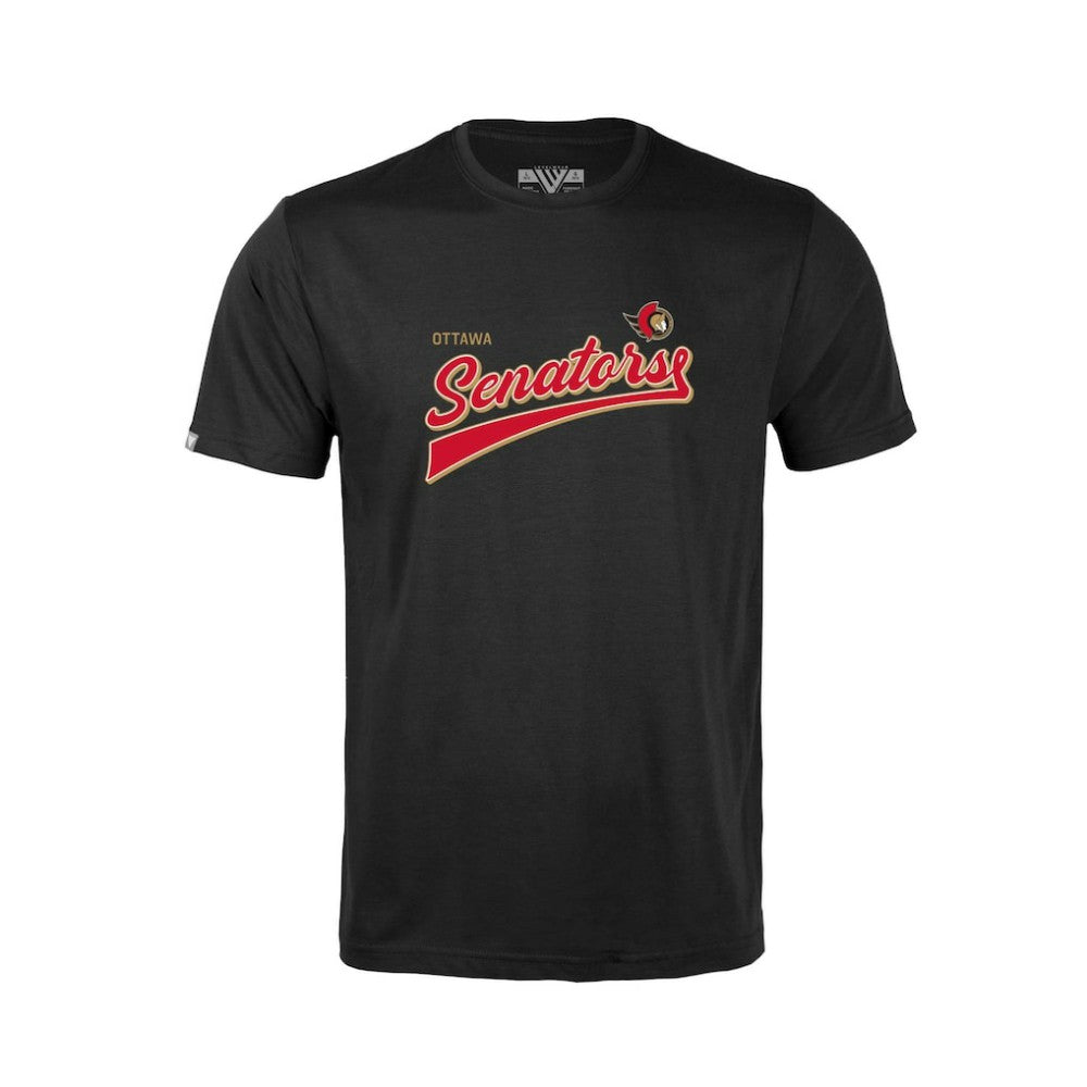 Ottawa Senators Levelwear Youth Little Richmond Retro Script T-Shirt - Black | NHL online