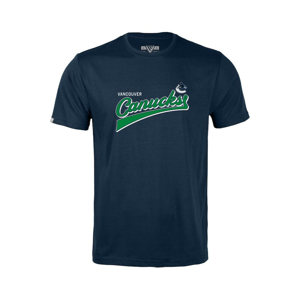 Vancouver Canucks Levelwear Youth Little Richmond Retro Script T-Shirt - Navy | NHL online