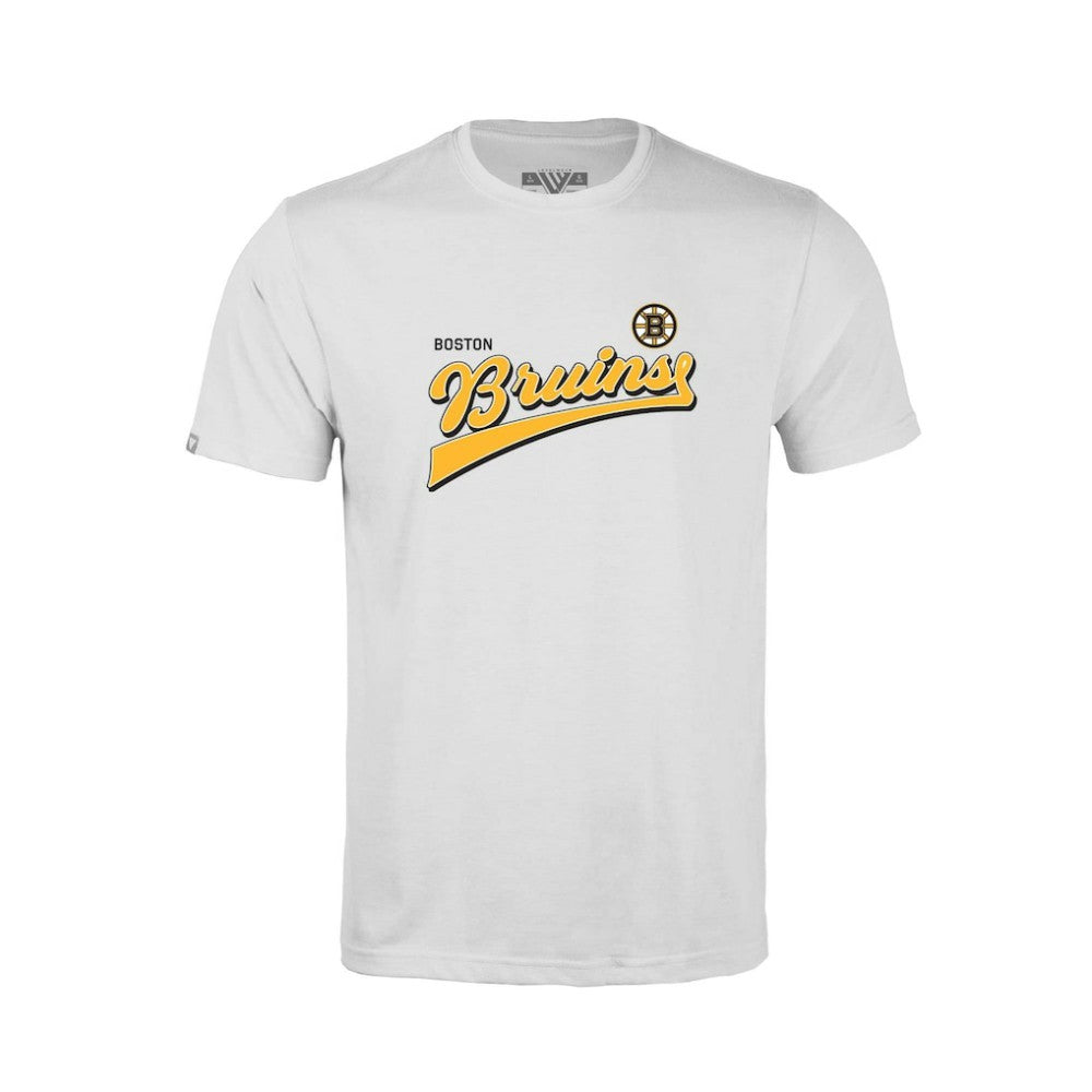 Boston Bruins Levelwear Youth Little Richmond Retro Script T-Shirt - White | NHL near me