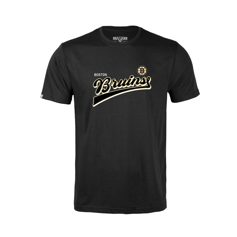 Boston Bruins Levelwear Youth Little Richmond Retro Script T-Shirt - Black | NHL Lifestyle