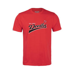 New Jersey Devils Levelwear Youth Little Richmond Retro Script T-Shirt - Red | NHL Lifestyle