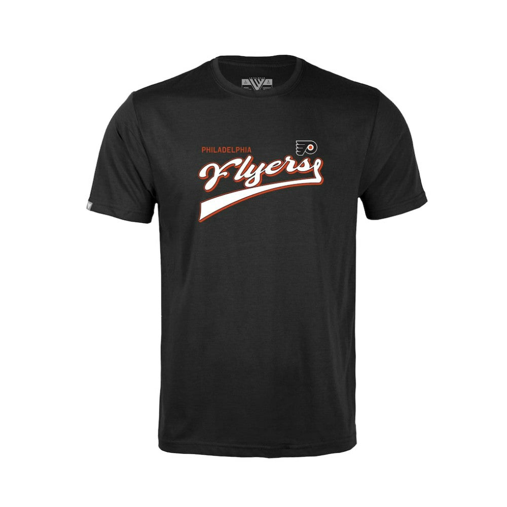 Philadelphia Flyers Levelwear Youth Little Richmond Retro Script T-Shirt - Black | NHL Lifestyle