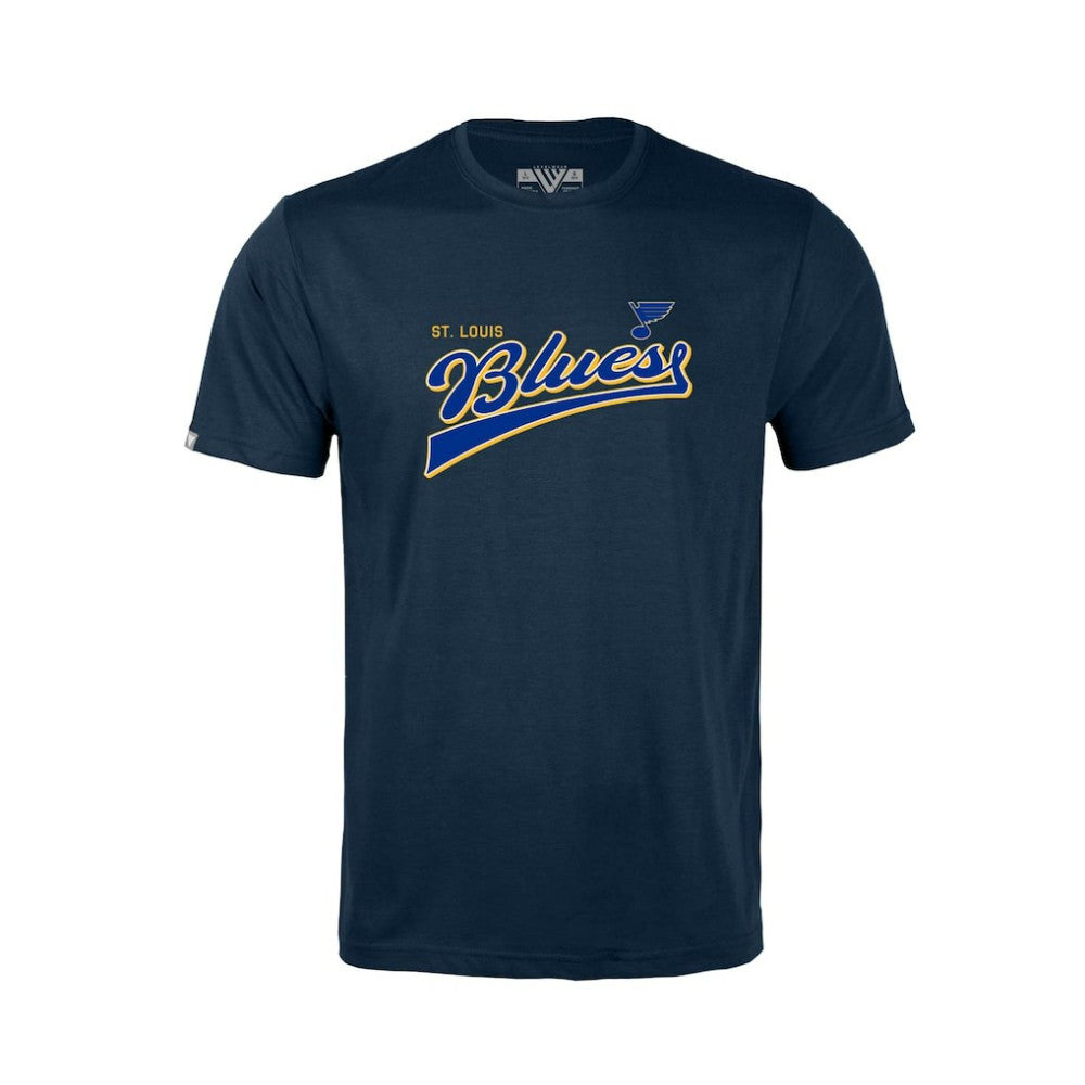 St. Louis Blues Levelwear Youth Little Richmond Retro Script T-Shirt - Navy | NHL on sale