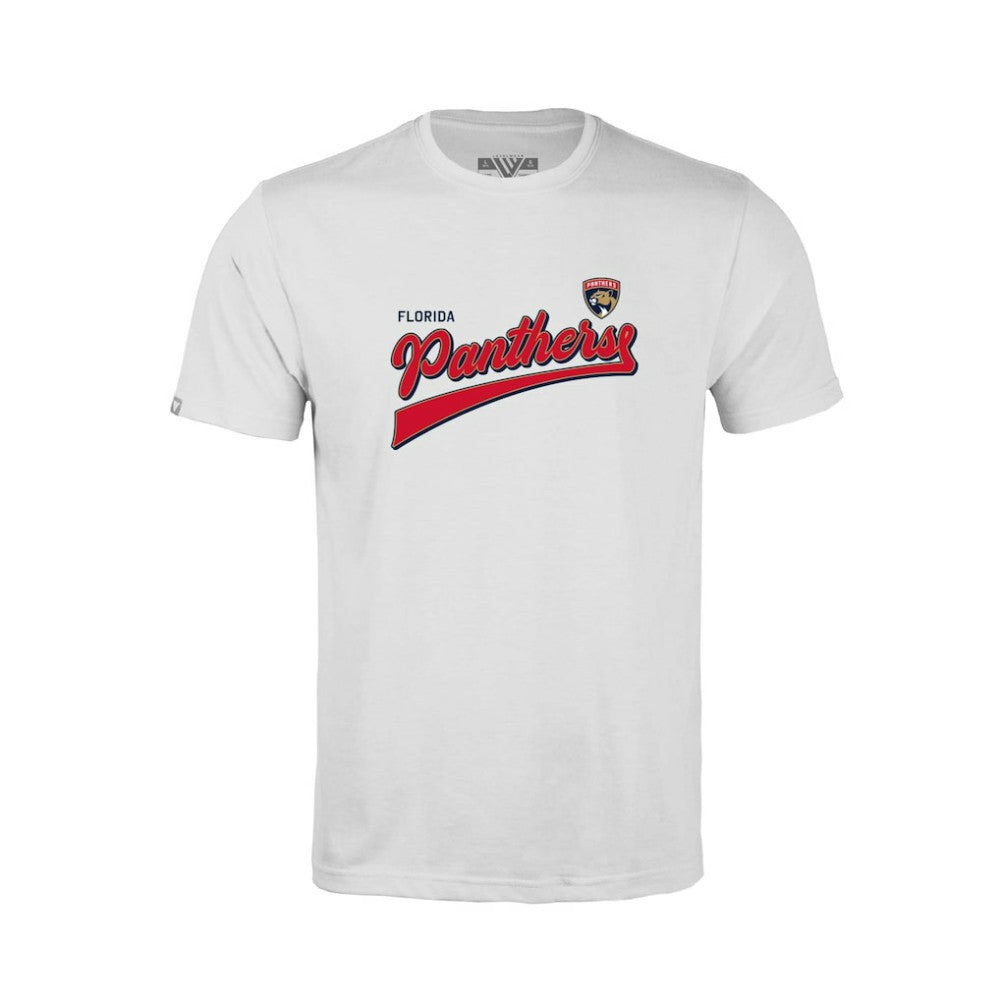Florida Panthers Levelwear Youth Little Richmond Retro Script T-Shirt - White | NHL Lifestyle