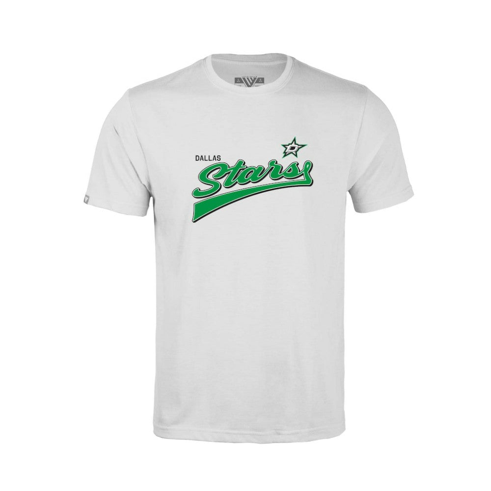 Dallas Stars Levelwear Youth Little Richmond Retro Script T-Shirt - White | NHL near me