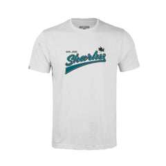San Jose Sharks Levelwear Youth Little Richmond Retro Script T-Shirt - White | NHL near me