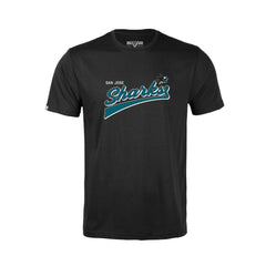 San Jose Sharks Levelwear Youth Little Richmond Retro Script T-Shirt - Black | NHL online