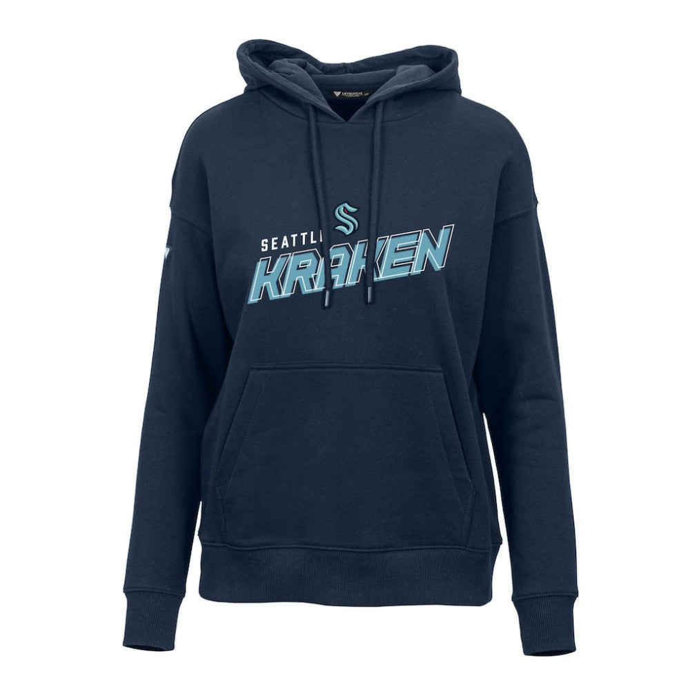 Seattle Kraken Levelwear Women's Adorn Premier 2.0 Fleece Pullover Hoodie - Deep Sea Blue | NHL Clearance