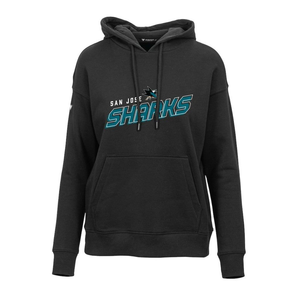 San Jose Sharks Levelwear Women's Adorn Premier 2.0 Fleece Pullover Hoodie - Black | NHL Clearance