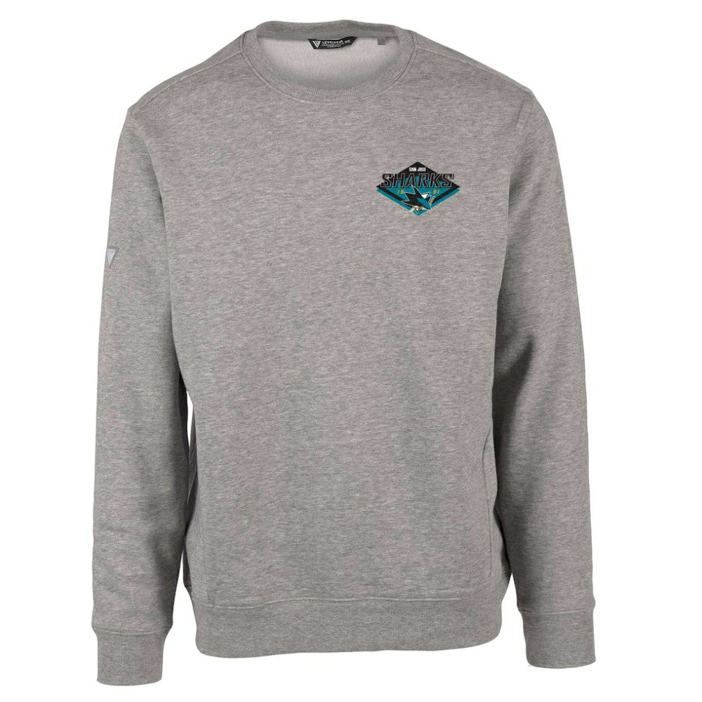 San Jose Sharks Levelwear Zane Club Patch 2.0 Pullover Sweatshirt - Heather Gray | NHL on sale