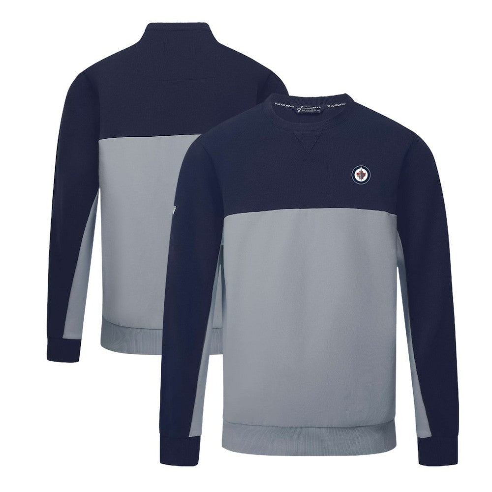 Winnipeg Jets Levelwear Legacy Insignia Core Sweatshirt - Navy/Gray | NHL sale