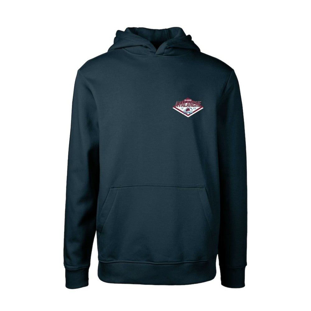 Colorado Avalanche Levelwear Youth Podium Club Patch 2.0 Fleece Pullover Hoodie - Navy | NHL Clearance