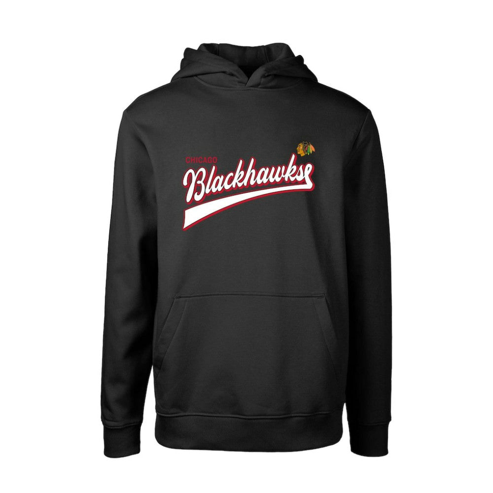 Chicago Blackhawks Levelwear Youth Podium Retro Script Fleece Pullover Hoodie - Black | NHL online