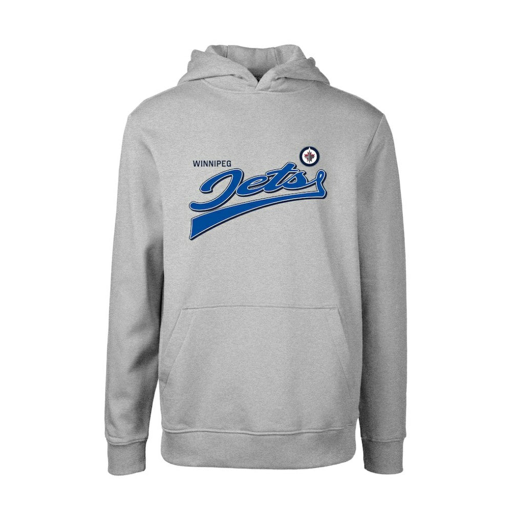 Winnipeg Jets Levelwear Youth Podium Retro Script Fleece Pullover Hoodie - Gray | NHL on sale
