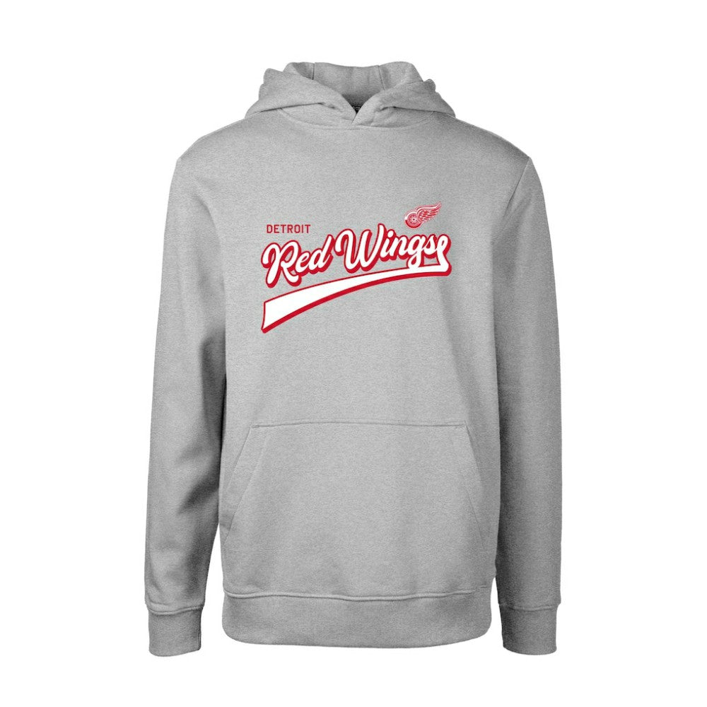 Detroit Red Wings Levelwear Youth Podium Retro Script Fleece Pullover Hoodie - Gray | NHL online