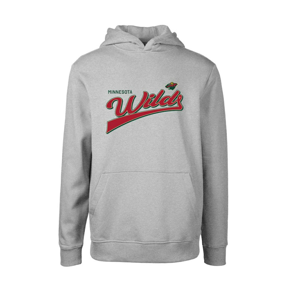 Minnesota Wild Levelwear Youth Podium Retro Script Fleece Pullover Hoodie - Gray | NHL sale