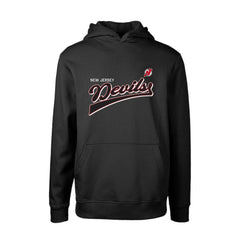 New Jersey Devils Levelwear Youth Podium Retro Script Fleece Pullover Hoodie - Black | NHL on sale