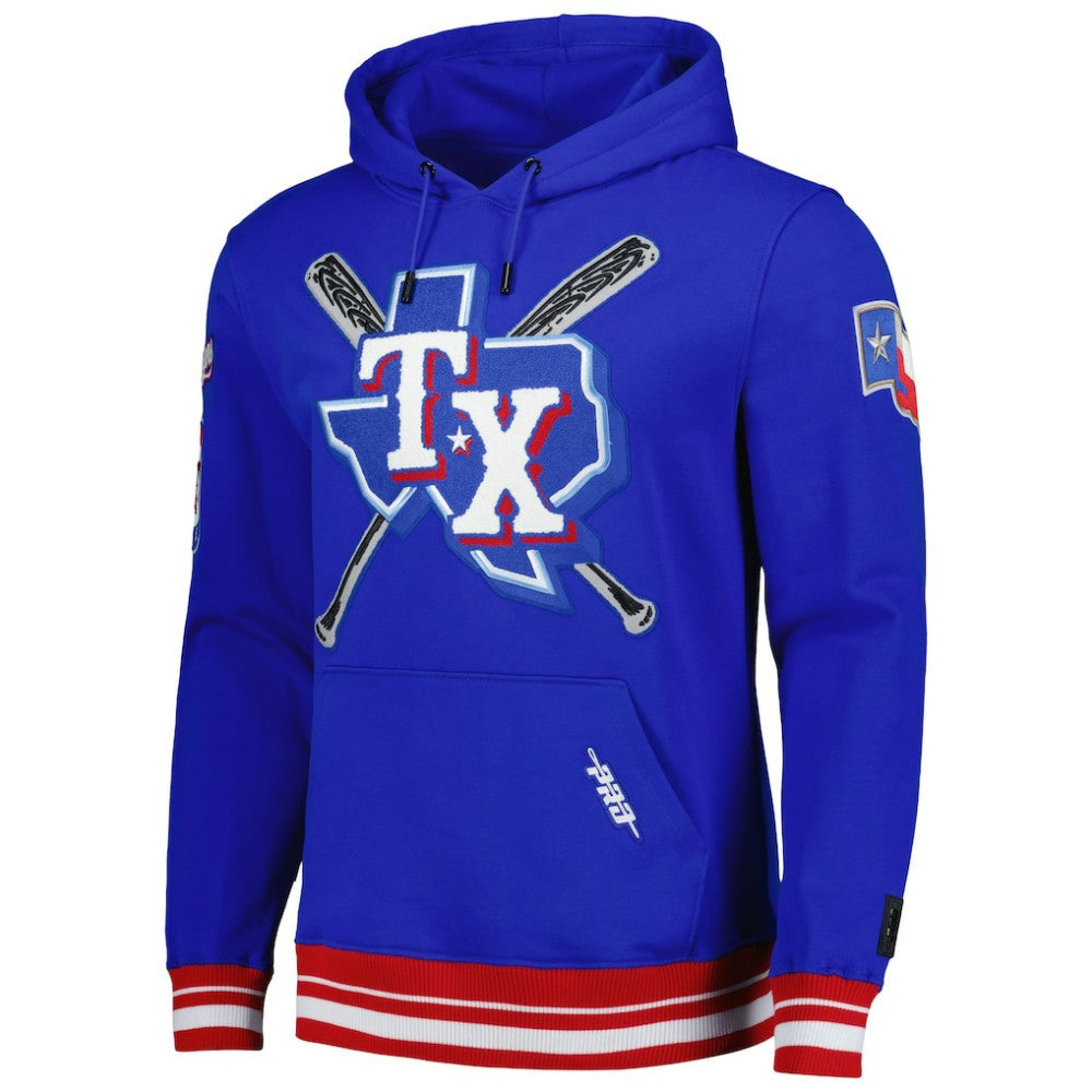 Texas Rangers Pro Standard Mash Up Logo Pullover Hoodie Outlet