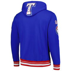 Texas Rangers Pro Standard Mash Up Logo Pullover Hoodie Outlet