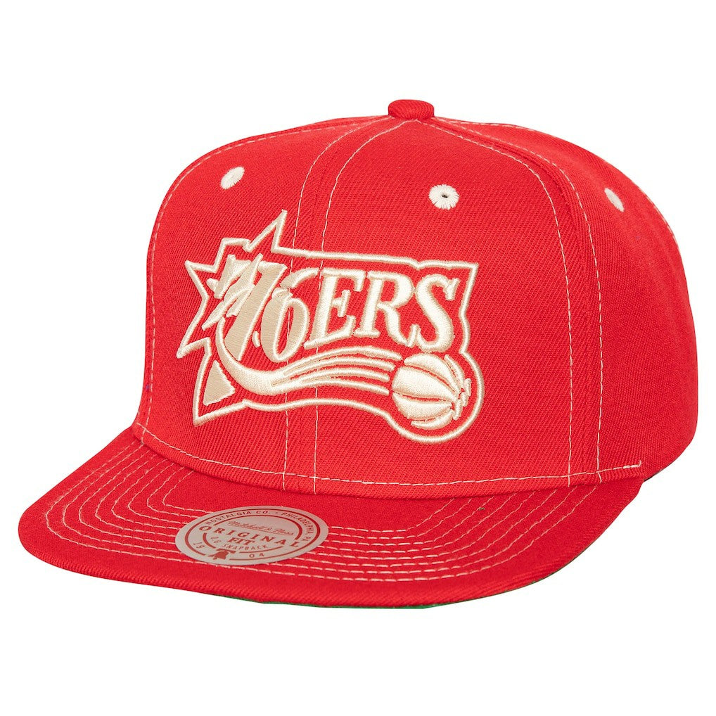 Mitchell & Ness Philadelphia 76ers Energy Contrast Snapback Hat Red