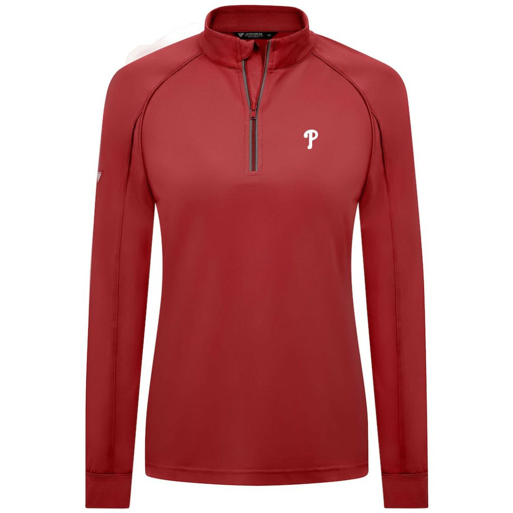 Philadelphia Phillies Levelwear Women's Kinetic Insignia Quarter-Zip Pullover Outlet