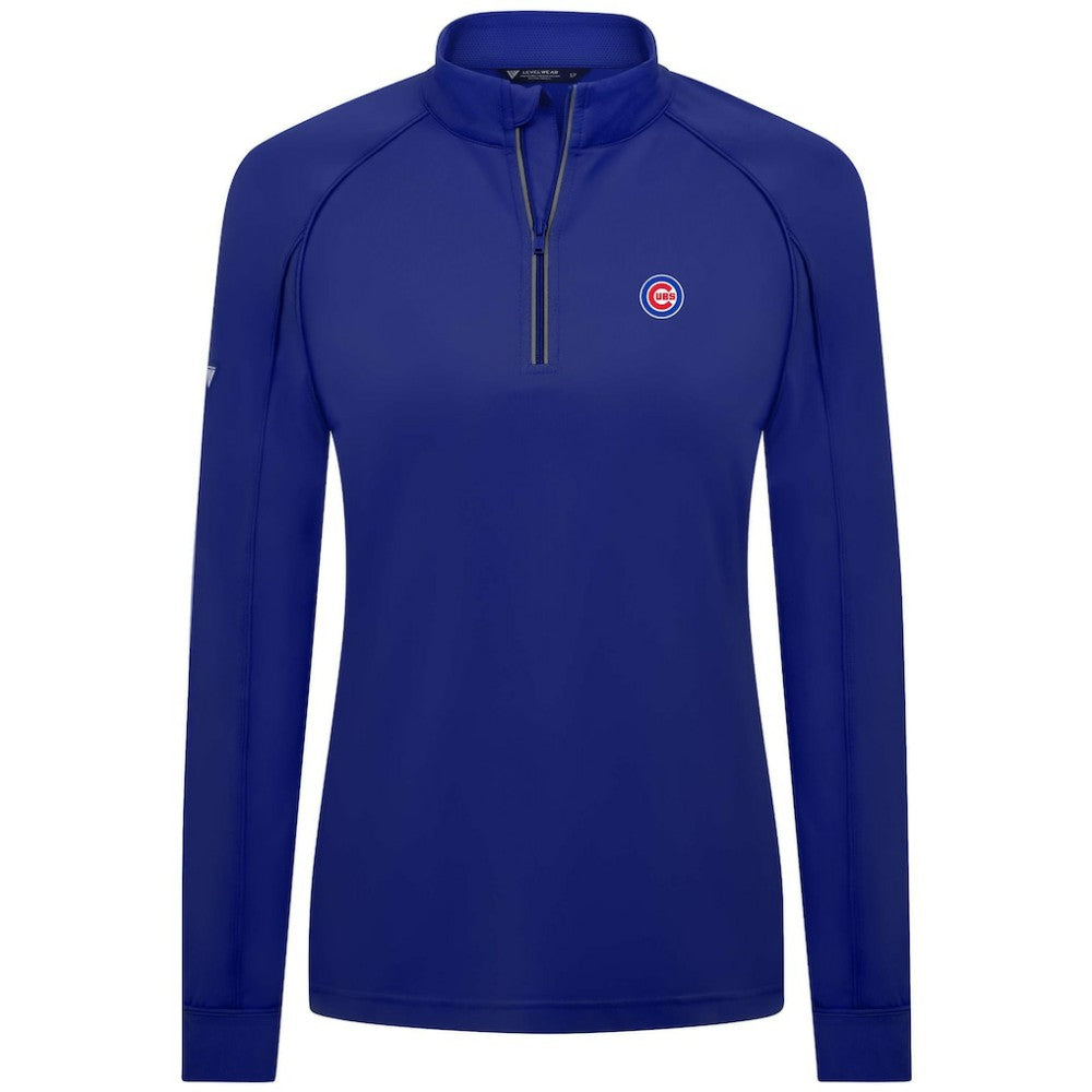 Chicago Cubs Levelwear Women's Kinetic Insignia Quarter-Zip Pullover for sale