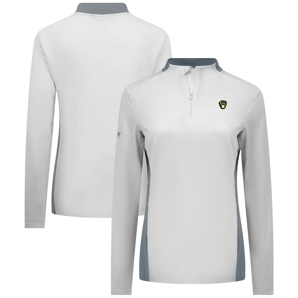 Milwaukee Brewers Levelwear Women's Moxie Insignia Quarter-Zip Pullover Discount