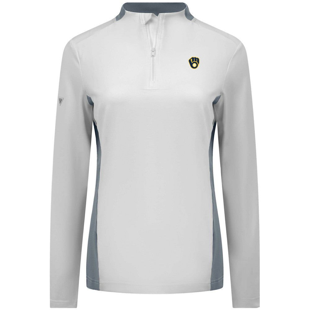 Milwaukee Brewers Levelwear Women's Moxie Insignia Quarter-Zip Pullover Discount