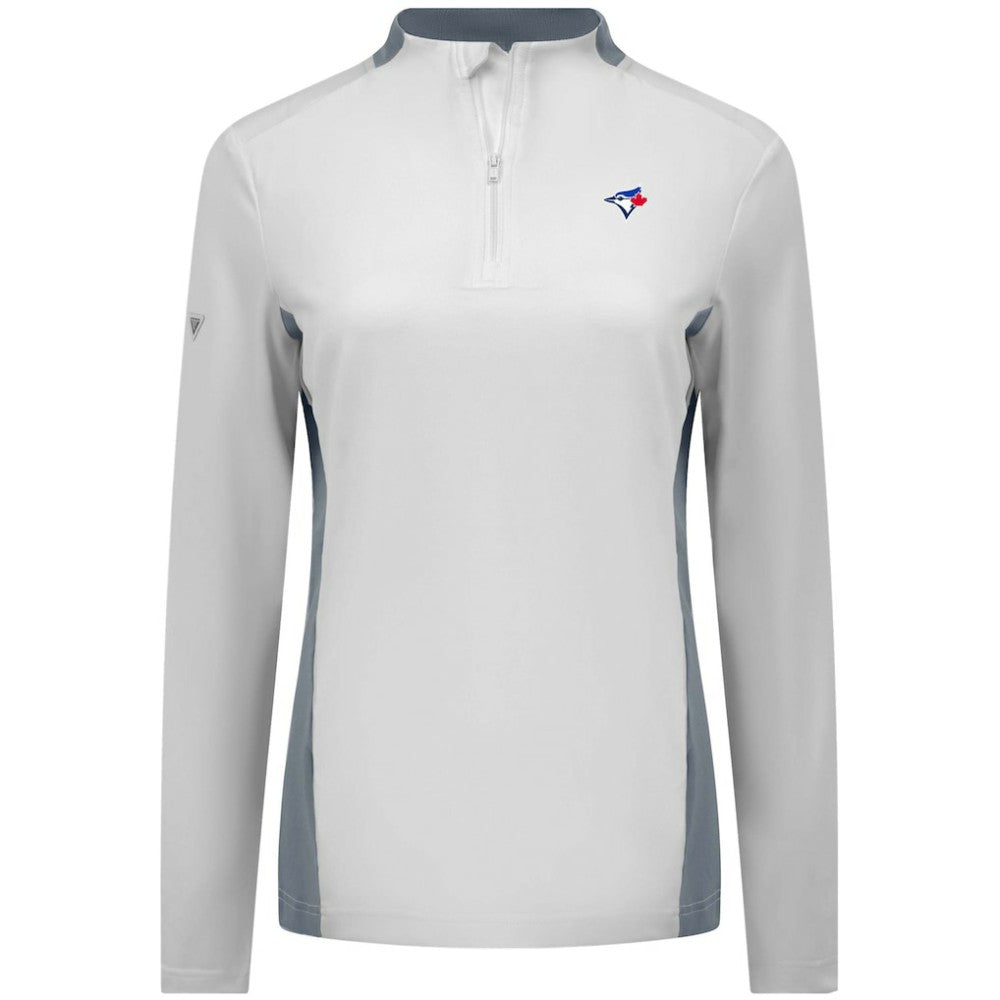 Toronto Blue Jays Levelwear Women's Moxie Insignia Quarter-Zip Pullover Outlet