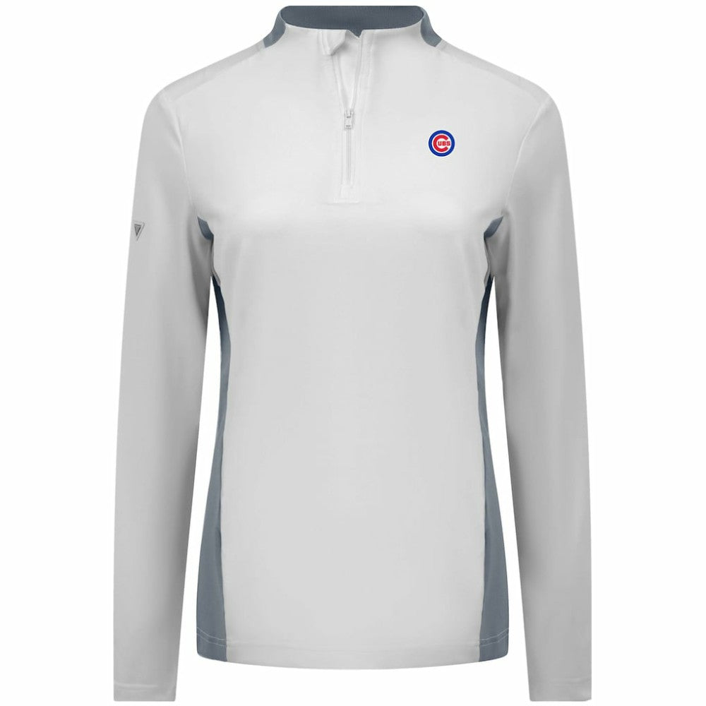 Chicago Cubs Levelwear Women's Moxie Insignia Quarter-Zip Pullover for sale