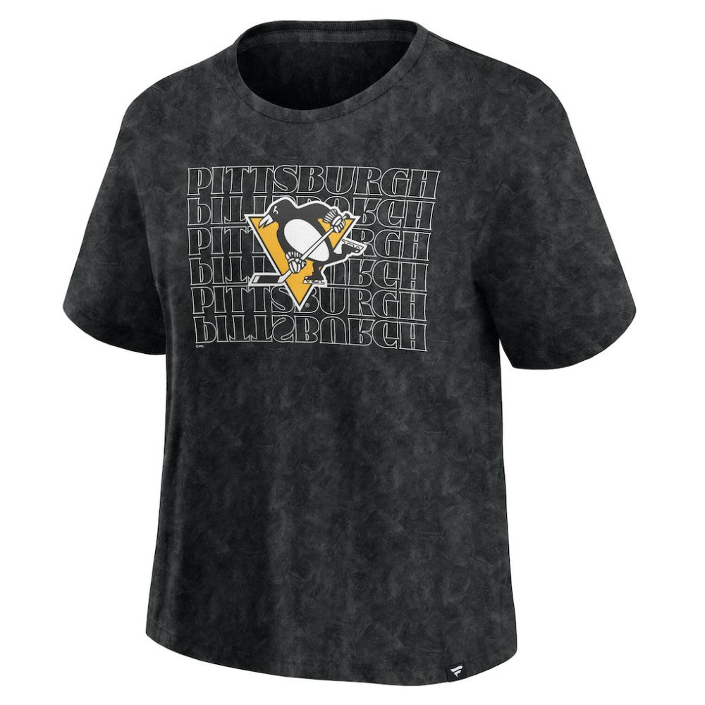 Pittsburgh Penguins Fanatics Women's Faded Wash T-Shirt - Black | Fanatics on sale
