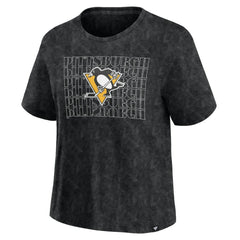 Pittsburgh Penguins Fanatics Women's Faded Wash T-Shirt - Black | Fanatics on sale