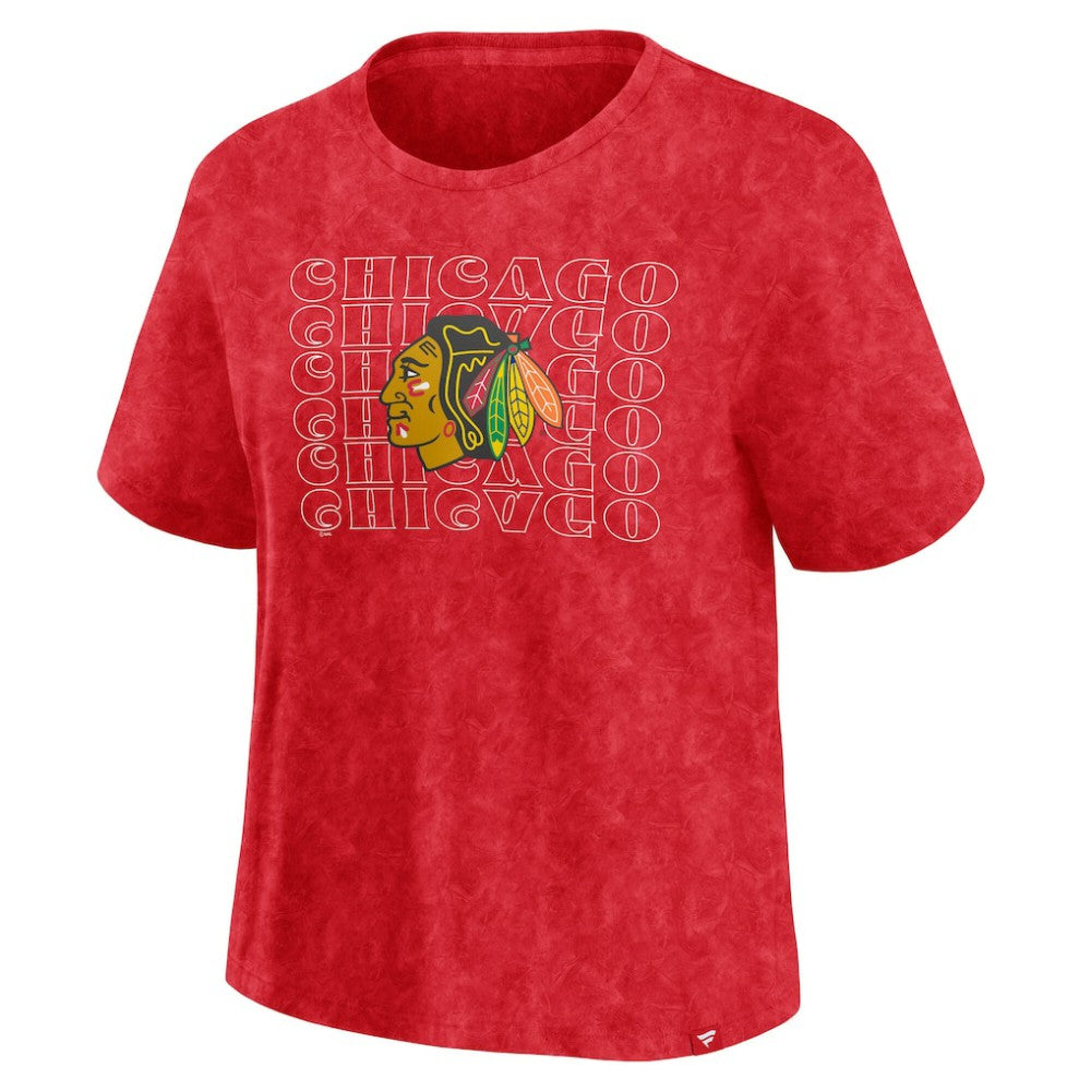 Chicago Blackhawks Fanatics Women's Faded Wash T-Shirt - Red | Fanatics online