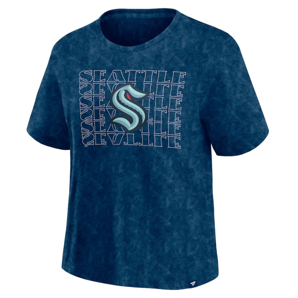 Seattle Kraken Fanatics Women's Faded Wash T-Shirt - Deep Sea Blue | Fanatics Lifestyle