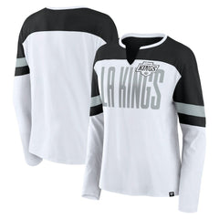Los Angeles Kings Fanatics Women's Frozen Long Sleeve Notch Neck T-Shirt - White/Black | Fanatics online