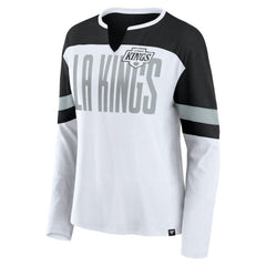 Los Angeles Kings Fanatics Women's Frozen Long Sleeve Notch Neck T-Shirt - White/Black | Fanatics online