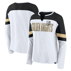 Vegas Golden Knights Fanatics Women's Frozen Long Sleeve Notch Neck T-Shirt - White/Black | Fanatics on sale