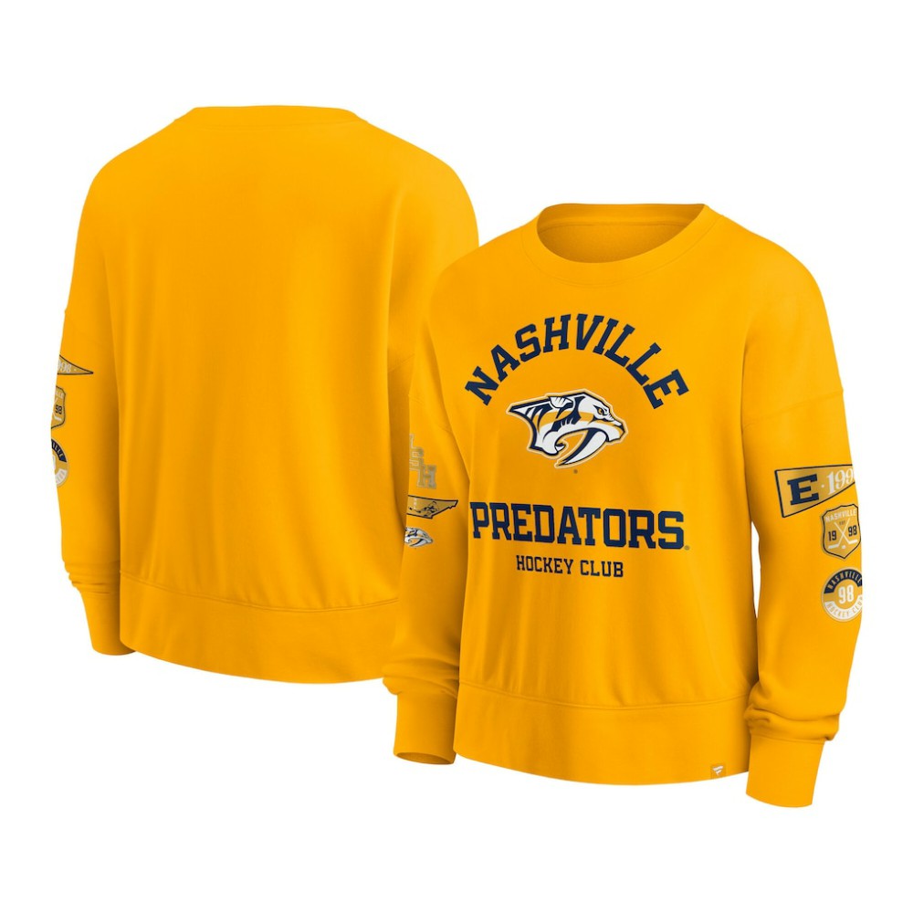 Nashville Predators Fanatics Women's Go Team Pullover Sweatshirt - Gold | Fanatics near me