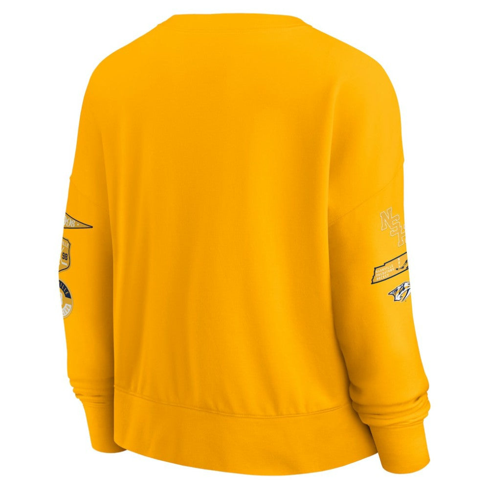 Nashville Predators Fanatics Women's Go Team Pullover Sweatshirt - Gold | Fanatics near me
