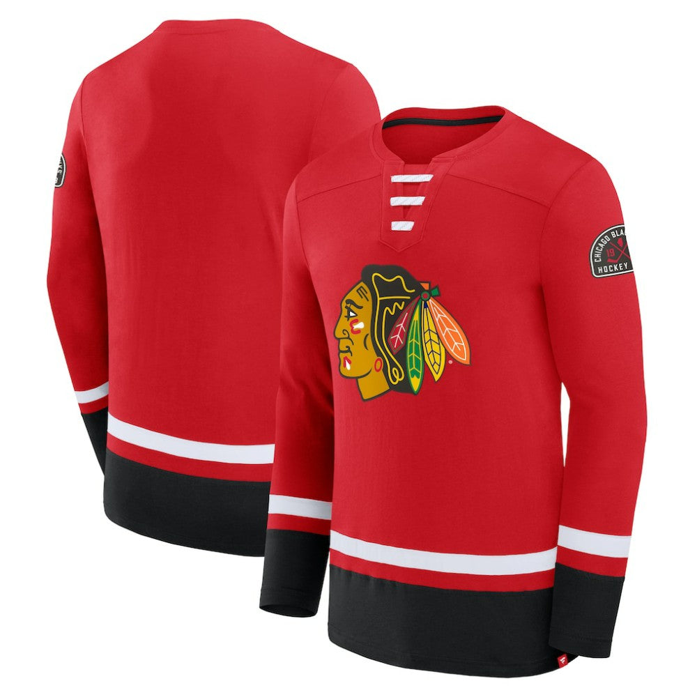 Chicago Blackhawks Fanatics High Point Long Sleeve T-Shirt - Red | Fanatics Lifestyle