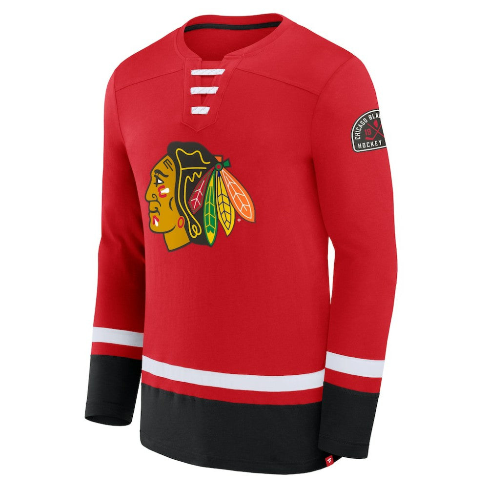Chicago Blackhawks Fanatics High Point Long Sleeve T-Shirt - Red | Fanatics Lifestyle