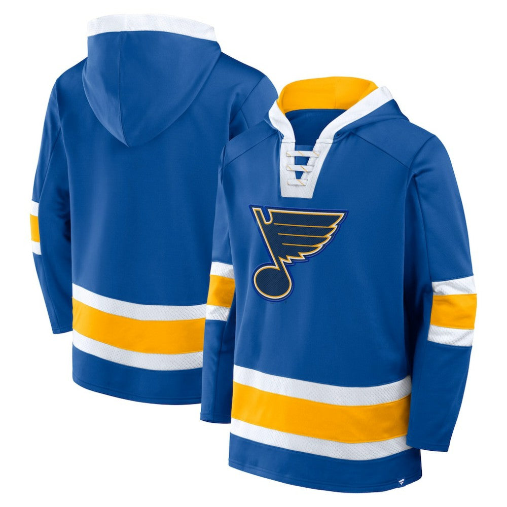 St. Louis Blues Fanatics Inside Line Fleece Pullover Hoodie- Blue | Fanatics Clearance
