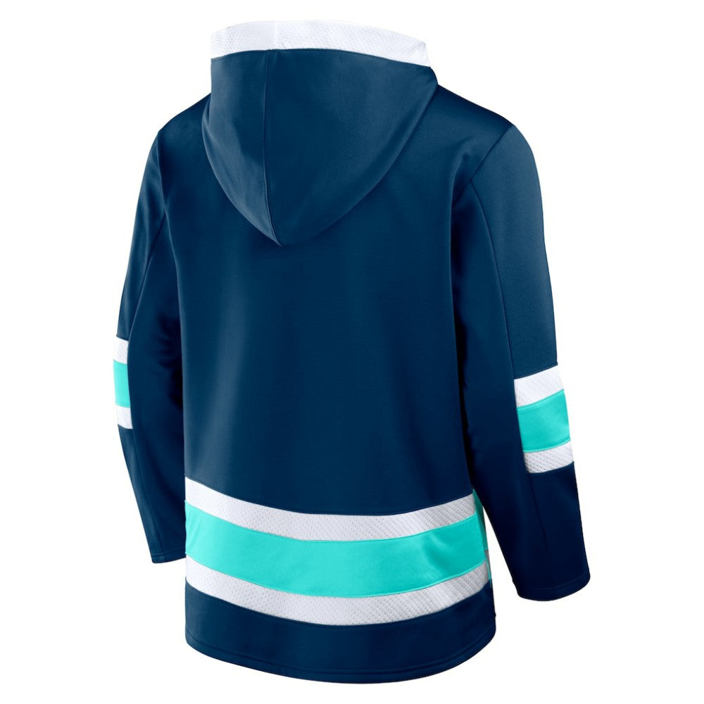 Seattle Kraken Fanatics Inside Line Fleece Pullover Hoodie- Deep Sea Blue | Fanatics Clearance