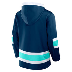 Seattle Kraken Fanatics Inside Line Fleece Pullover Hoodie- Deep Sea Blue | Fanatics Clearance
