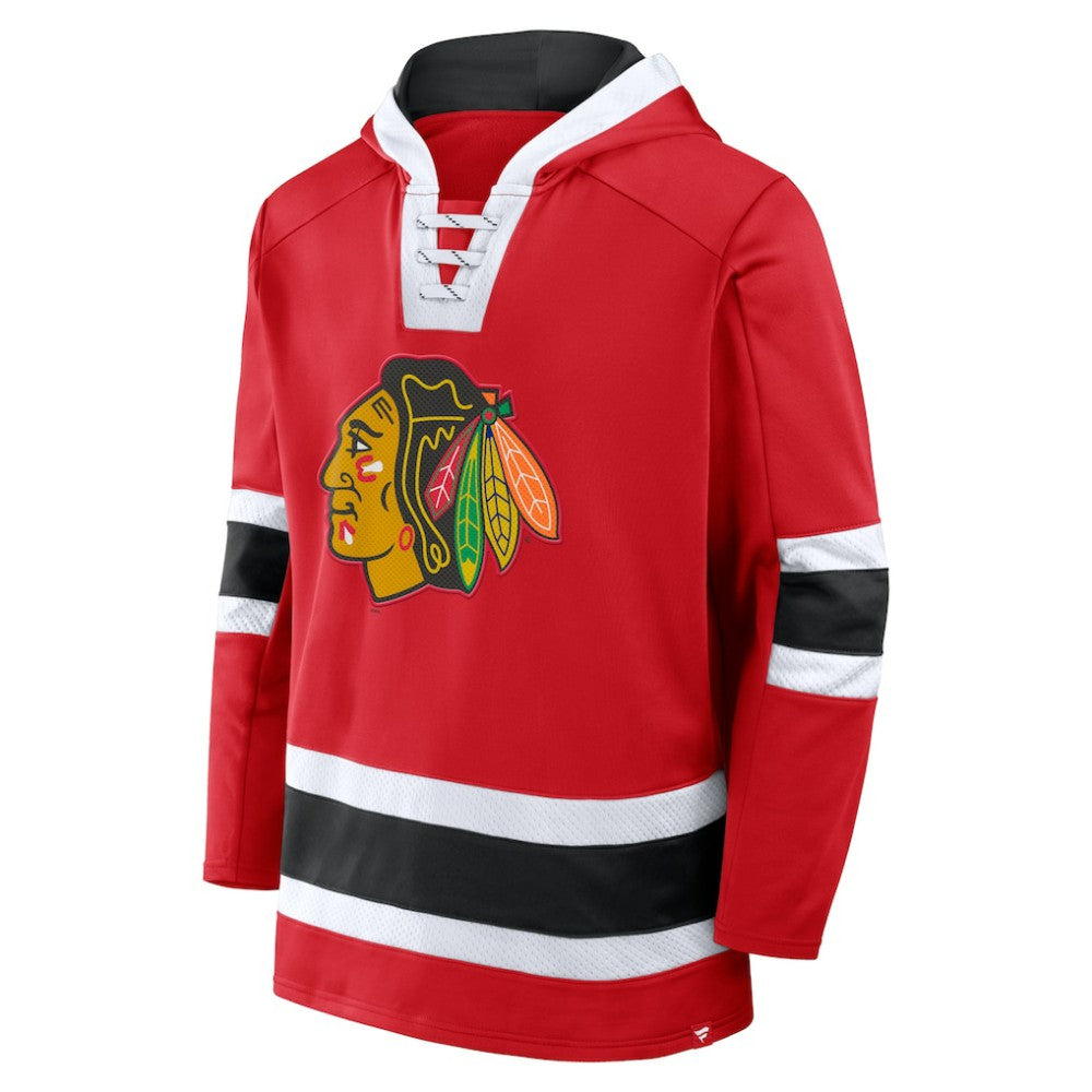 Chicago Blackhawks Fanatics Inside Line Fleece Pullover Hoodie- Red | Fanatics online