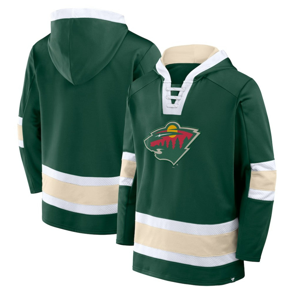 Minnesota Wild Fanatics Inside Line Fleece Pullover Hoodie- Green | Fanatics sale