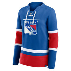 New York Rangers Fanatics Women's Prime Time Lace-Up Long Sleeve T-Shirt - Blue | Fanatics sale